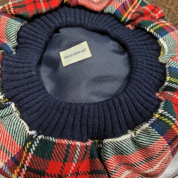 Vintage Moffat Wollen wool Scottish tartan festive Christmas beret hat - Picture 4 of 8